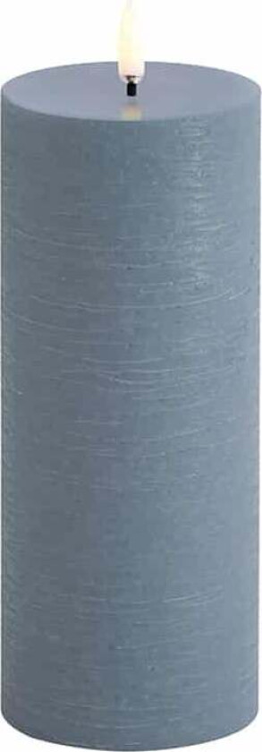 - LED pillar candle - Hazy blue, Rustic - 7,8x20,3 cm (UL-PI-HB78020)