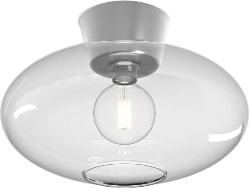 Bullo takplafond XL klart glass Ø 38 cm Aluminium