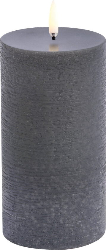 - LED pillar melted candle - Grey, Rustic - 7,8x15 cm (UL-PI-GRM78015)