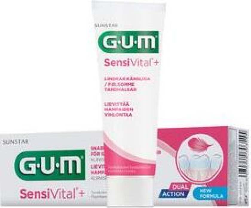 GUM Sensivital+ Tannkrem Sensitiv Peppermint - 75 ml