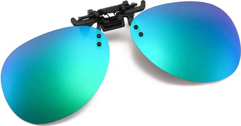 Clip-on Aviator Sunglasses Pilot Glasses Green Mirror Glass