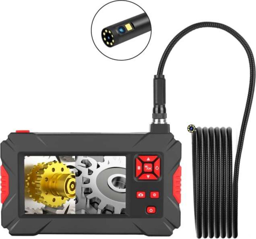 Vanntett inspeksjonskamera dual camera med 4.3" display 5m