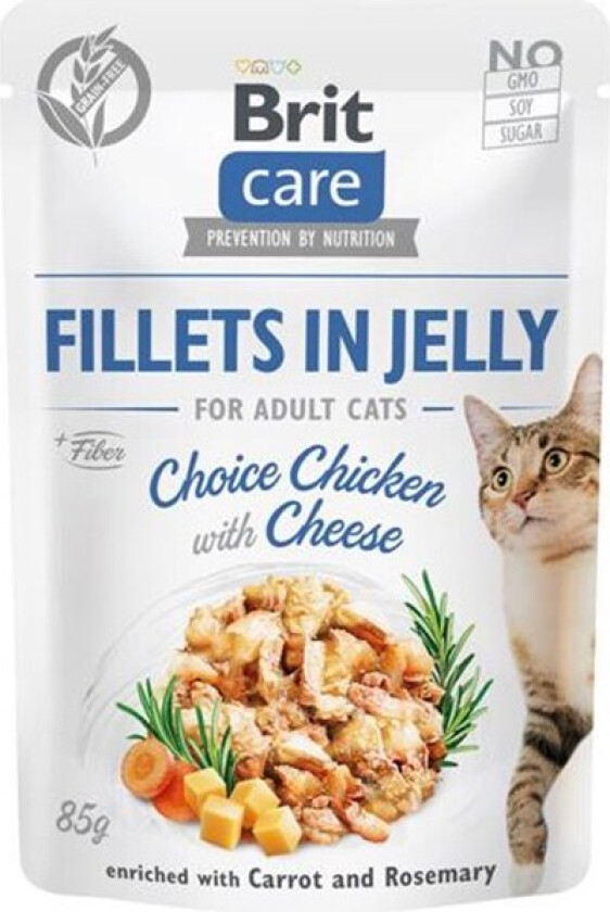 Brit Care Cat Jelly kylling filé & ost i gelé 85 g