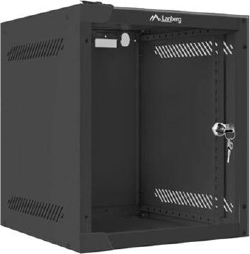 - Rack skap - veggmonterbar - svart, RAL 9004 - 6U - 10