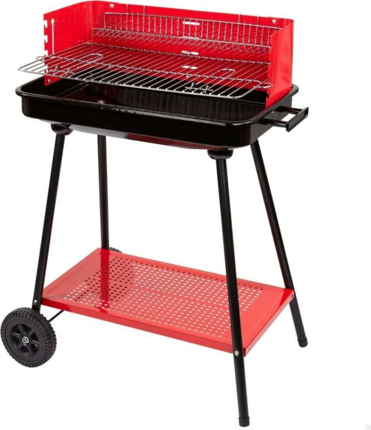 Kullgrill med hjul Active Steel Plast Emaljert metall 66 x 85 x 44 cm Rød
