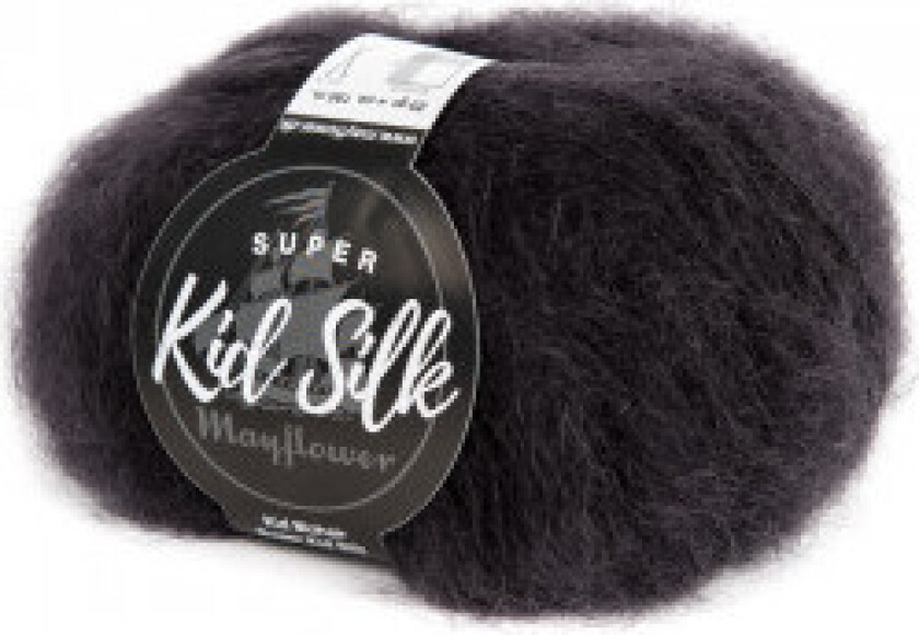 Super Kid Silk Garn Unicolor 02 Svart