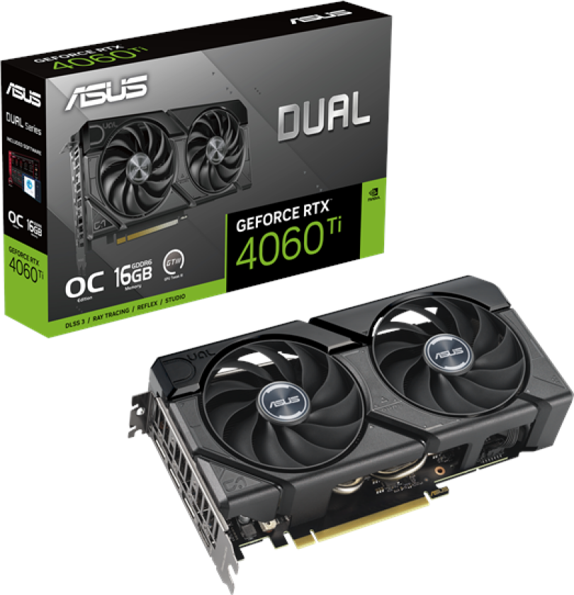 GeForce RTX 4060 Ti DUAL EVO OC - 16GB GDDR6 RAM - Grafikkort