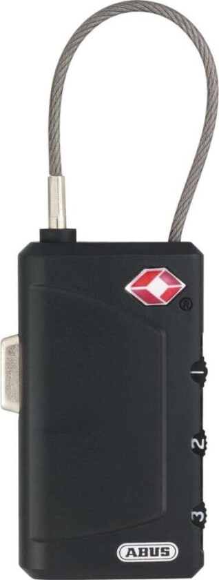 Hengelås abus 148tsa-30 kodelås med 2 mm kabel og navnskilt