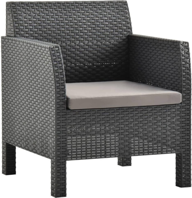 Hagestol med pute PP-rotting antrasitt