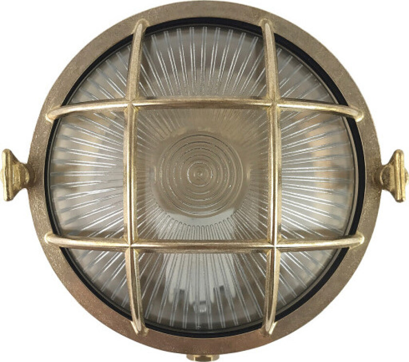 4K rund skottlampe med gitter støpt messing IP64