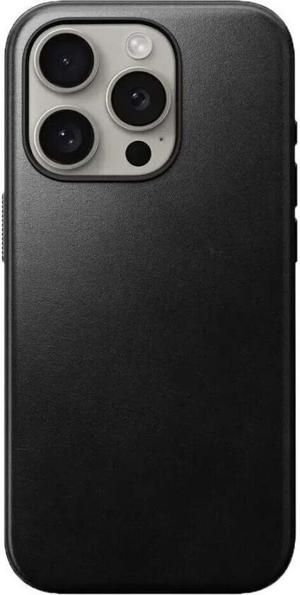 iPhone 15 Pro Modern Nomad Horween Leather Deksel - MagSafe Kompatibel - Svart