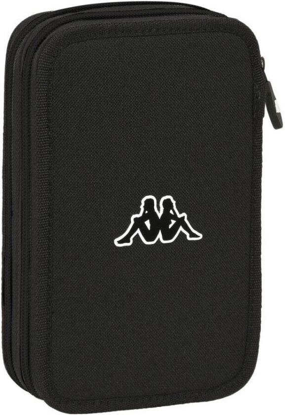 Pennal med tilbehør Kappa Black Svart 12.5 x 19.5 x 4 cm (28 Deler)