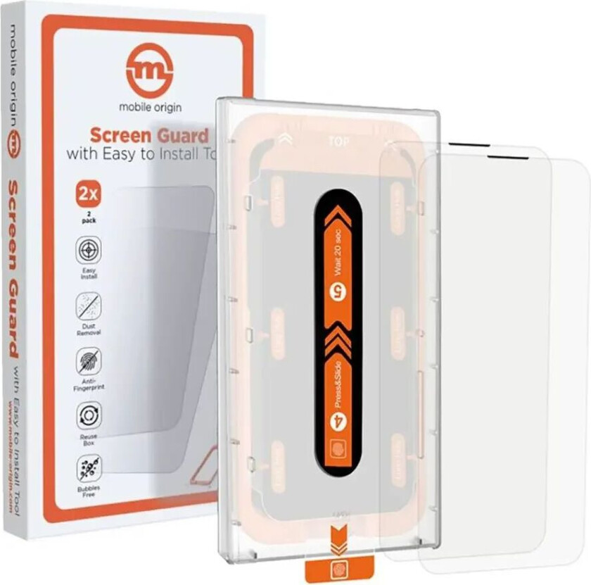 iPhone 12 / 12 Pro Mobil Origin Beskyttelsesglass - Case Friendly - 2 Pack - Gjennomsiktig