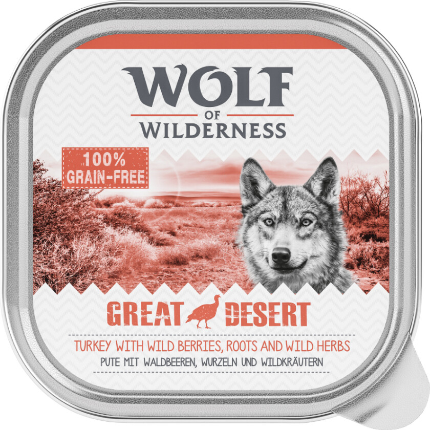 Økonomipakke Wolf of Wilderness Adult 24 x 300 g - Great Desert - Kalkun