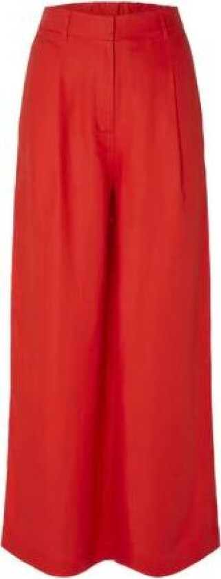 Lyra Hw Wide Linen Pant - Flame Scarlet 34