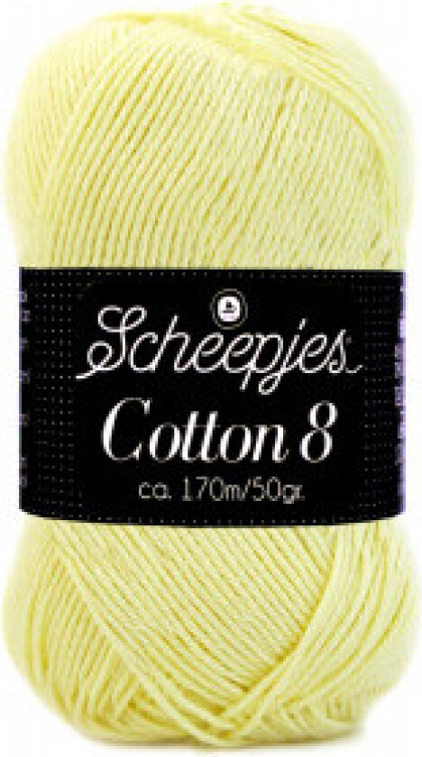 Cotton 8 Garn Unicolor 508 Vaniljegul