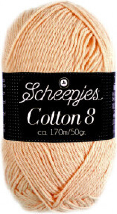 Cotton 8 Garn Unicolor 715 Lys Fersken