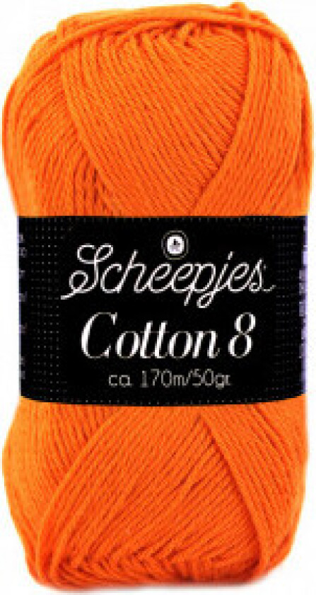 Cotton 8 Garn Unicolor 716 Mørk Oransje