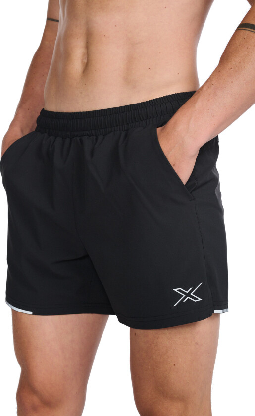 Men's Aero 5 Inch Shorts BLACK/SILVER REFLECTIVE XL, BLACK/SILVER REFLECTIVE