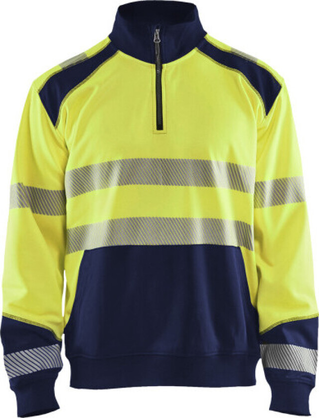 High vis sweatshirt halv glidelås H