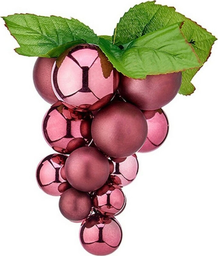 Juletrekule Druer Liten Rosa Plast 14 x 14 x 25 cm