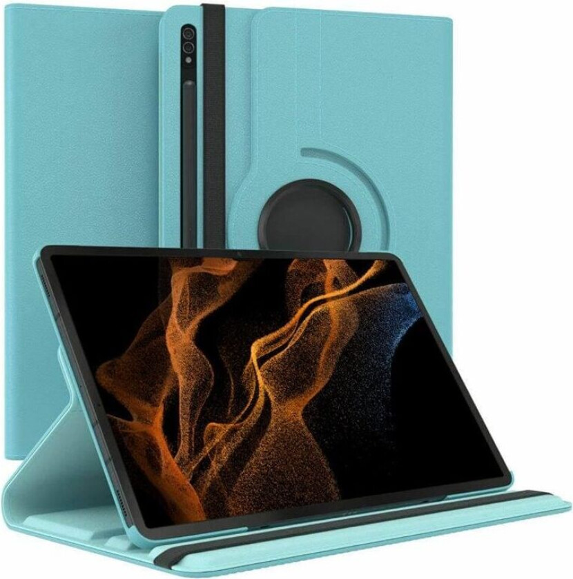 360° roterbar deksel Galaxy Tab S8 Ultra 14.6 - Lyseblå