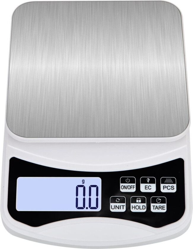 Digital kjøkkenvekt 5 kg / 0,1 g Hvit