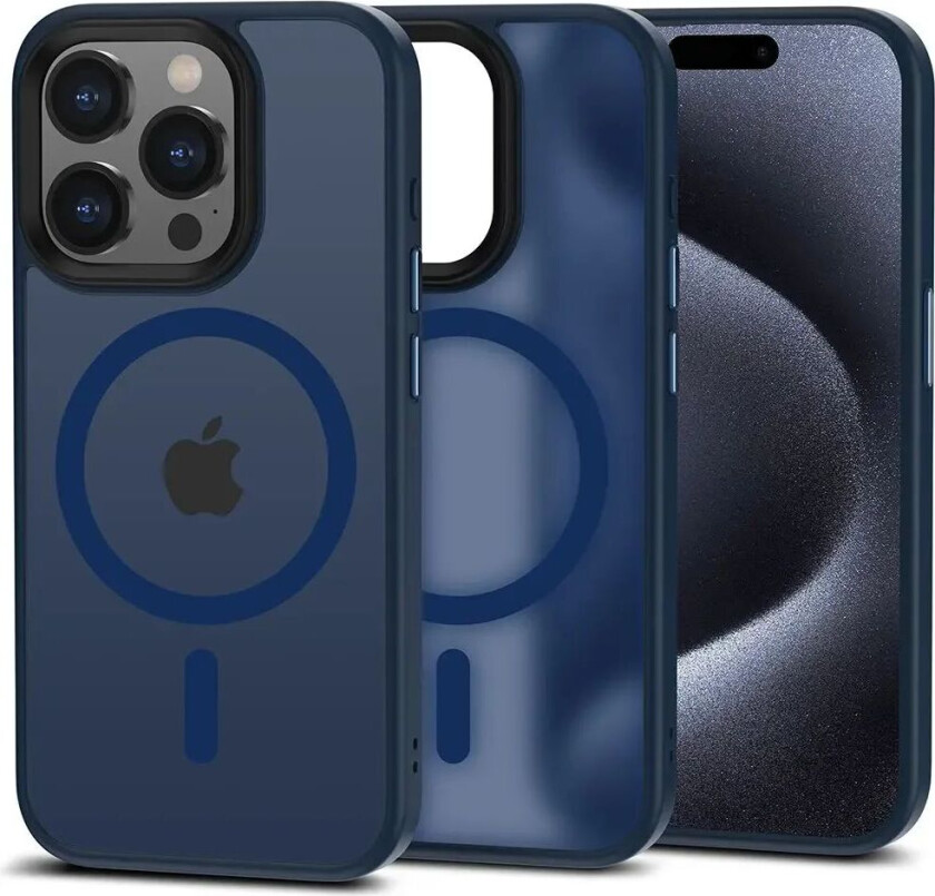 iPhone 15 Pro Tech-Protect Magmat Deksel - MagSafe Kompatibel - Mat Navy