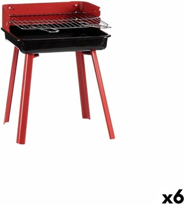 Kullgrill med ben Rødt jern 28 x 44,5 x 35 cm (6 enheter)