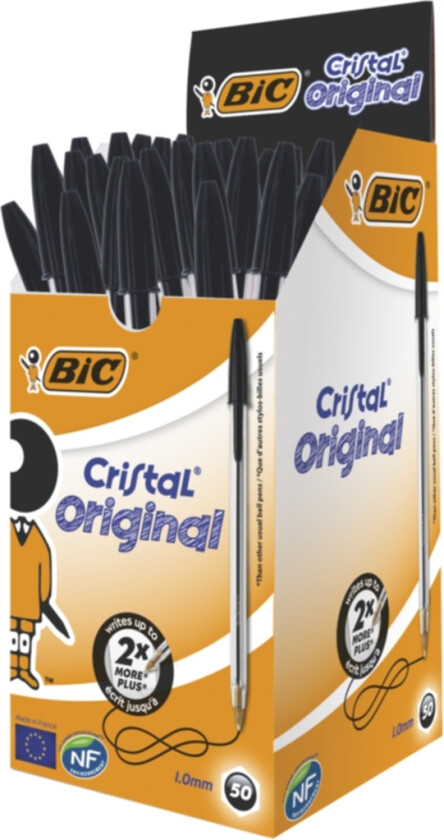 BIC Cristal Medium Svart 1.0 (50)