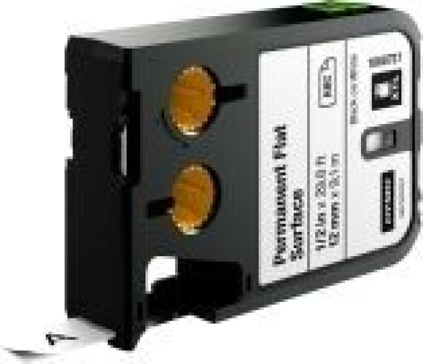 Dymo XTL Permanent Flat Surface - Polyester - blank - permanet adhesiv - svart på hvitt - Rull (1,2 cm x 9,1 m) 1 kassett(er) tape