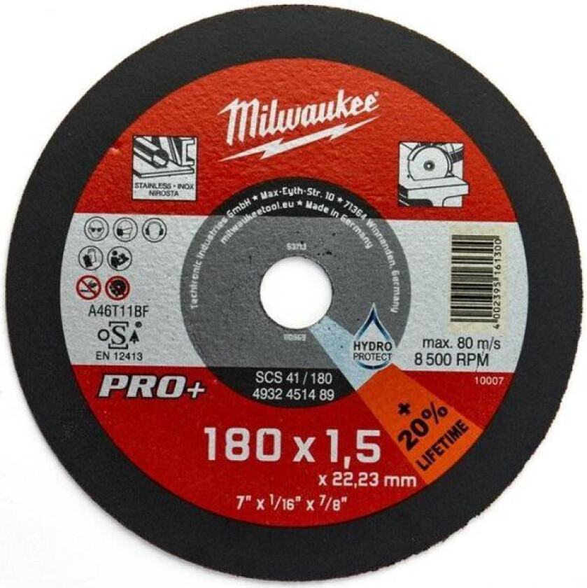 SCS 41 PRO+ Kappeskive 180x1,5 mm