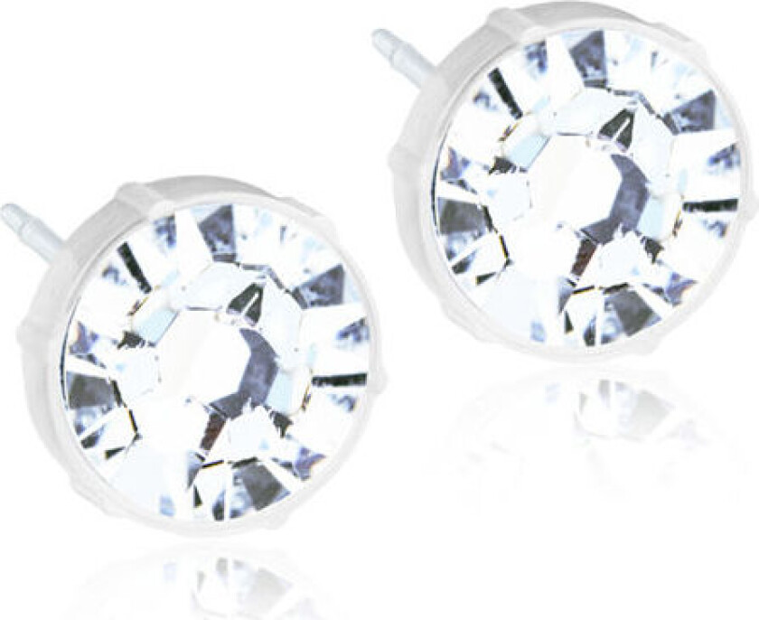 , Øredobber i medisinsk plast med klare Swarovski krystaller