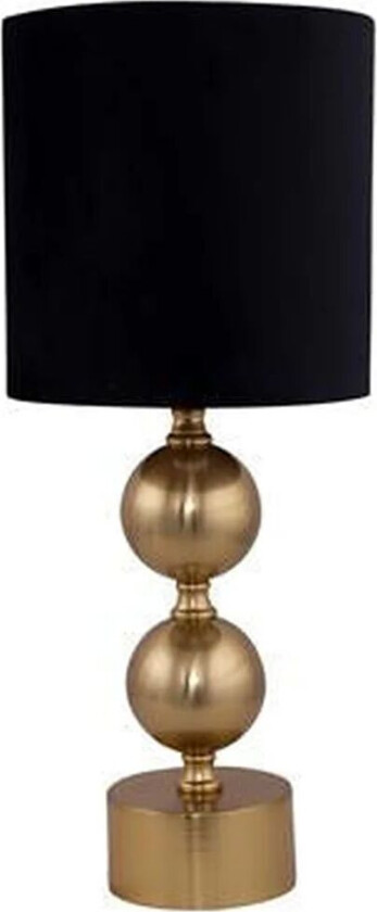 Bolsena stor bordlampe 54 cm Messing lampe, svart velour skjerm