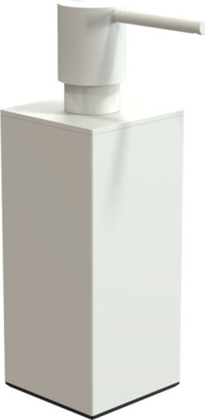 Quadra såpedispenser 5, frittstående, matt hvit. 200 ml.