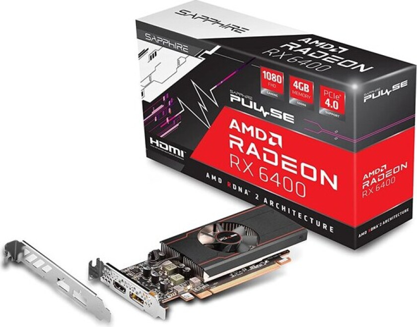 Radeon RX 6400 Pulse - 4GB GDDR6 RAM - Grafikkort