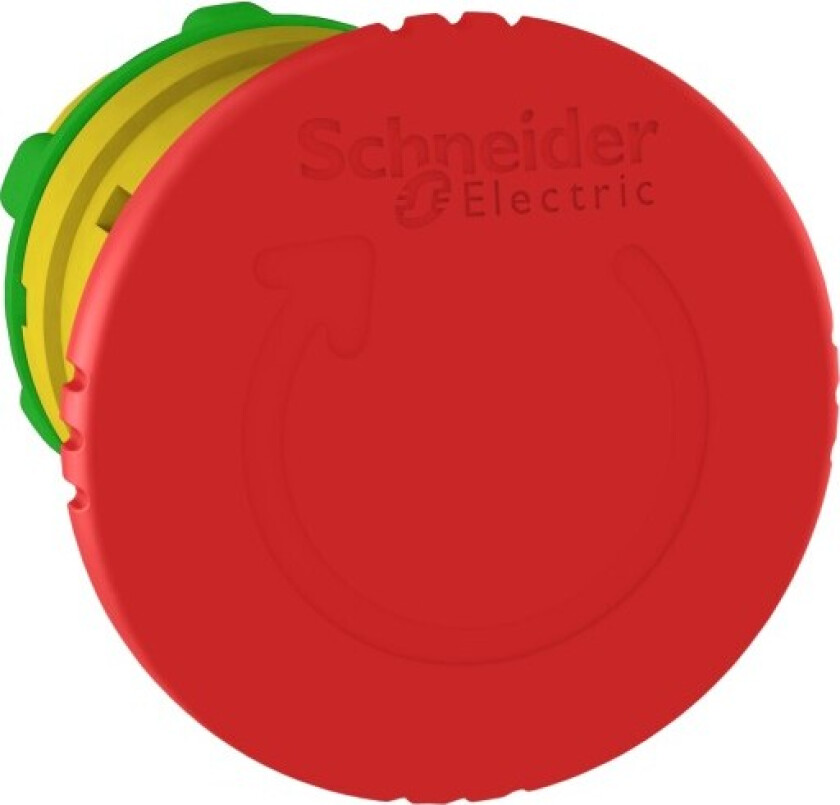 Schneider Harmony nødstopp Ø40 rød push-turn ZB5AS844
