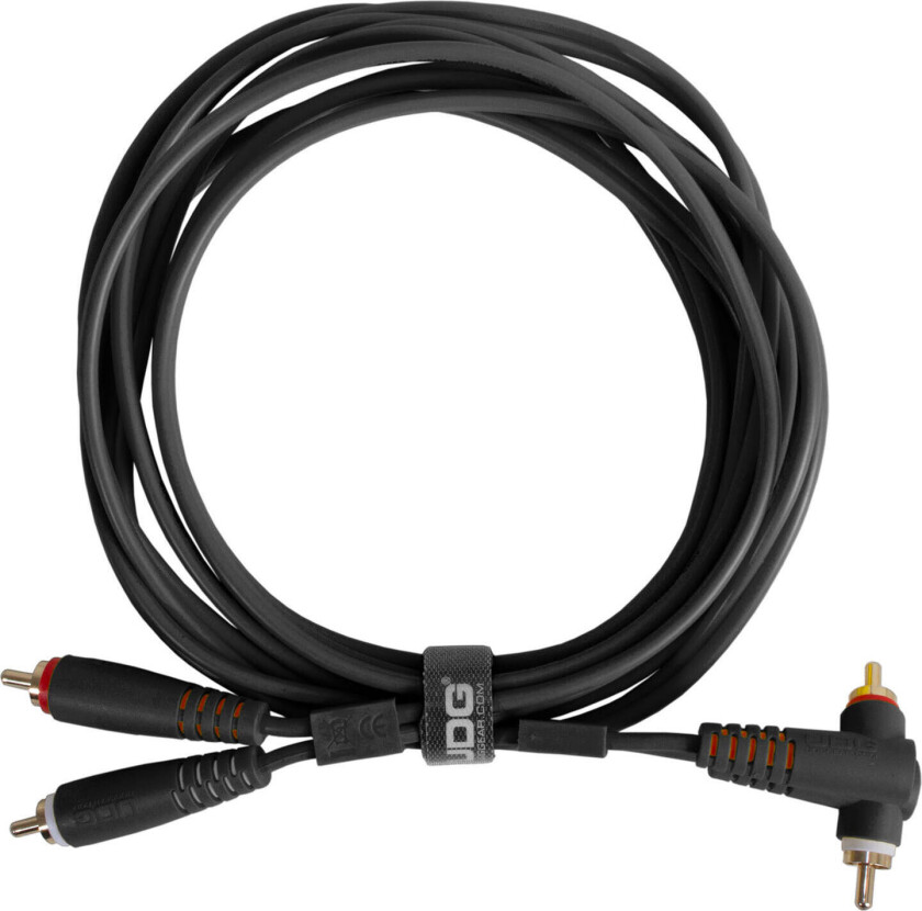 Gear Lydkabel 2x Rca - 2x Vinkel Rca Black 3m