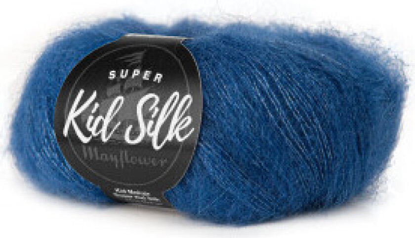 Super Kid Silk Garn Unicolor 57 Limoges Blå