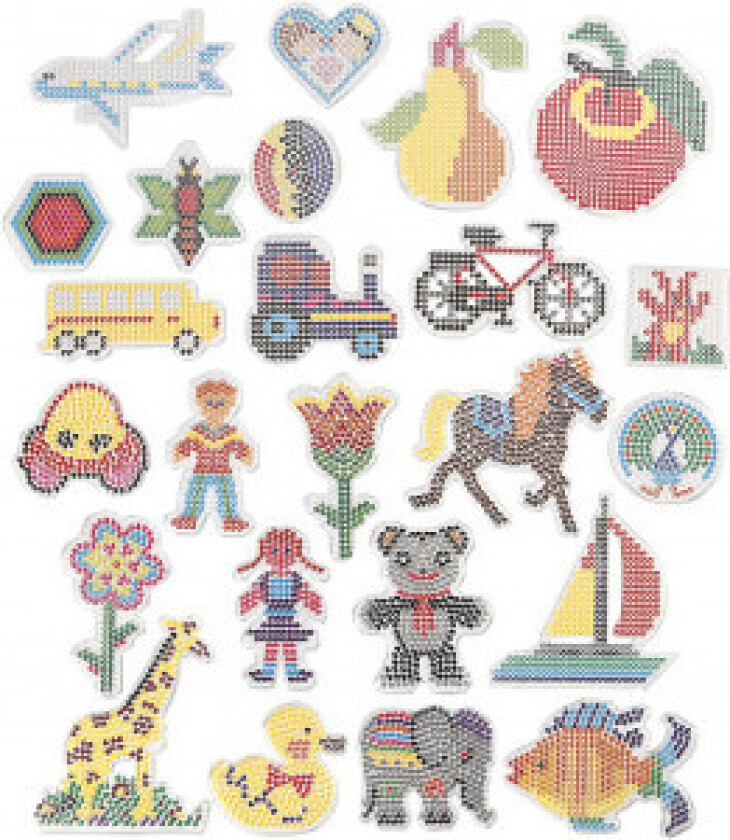 Bilde av Perleplate, str. 7x7,5-14x16 cm, 24 ass.