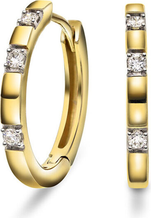 Hedda, Øreringer i 375 gull med diamanter 0,09 ct