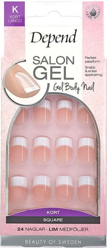 Salon Gel Pink Short Square 24pcs