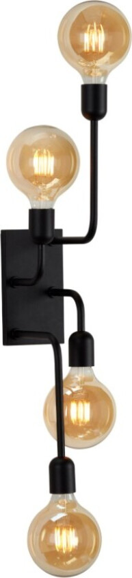 Regal XL Vegglampe Sort med Bryter