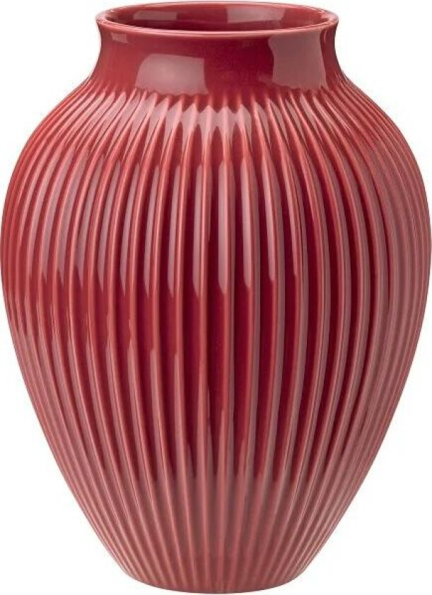 Knabstrup vase riller 27 cm Bordeaux