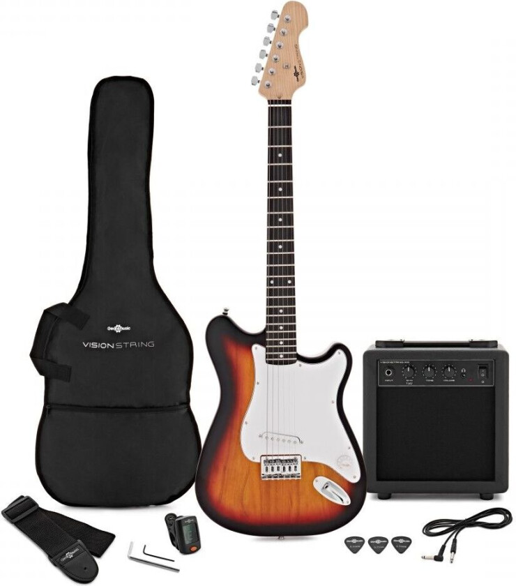Gear4Music VISIONSTRING Elektrisk gitarpakke Sunburst