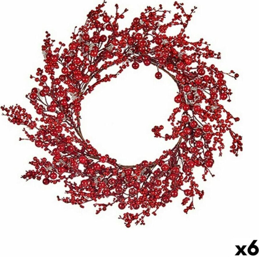 Julekrans Rød plast 48 x 10 x 48 cm (6 tall)