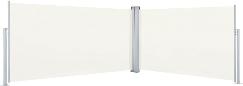 Uttrekkbar sidemarkise kremhvit 160x600 cm