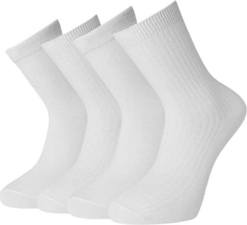 Basic Socks X4 White Rib 37-40 pr