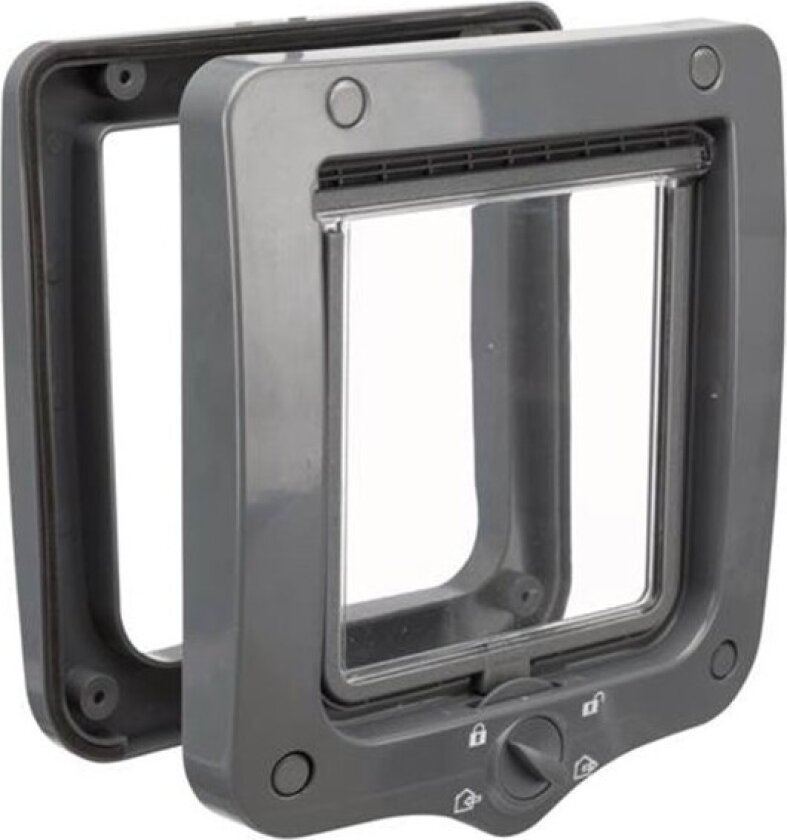 4-Way cat flap 20 × 22 cm grey