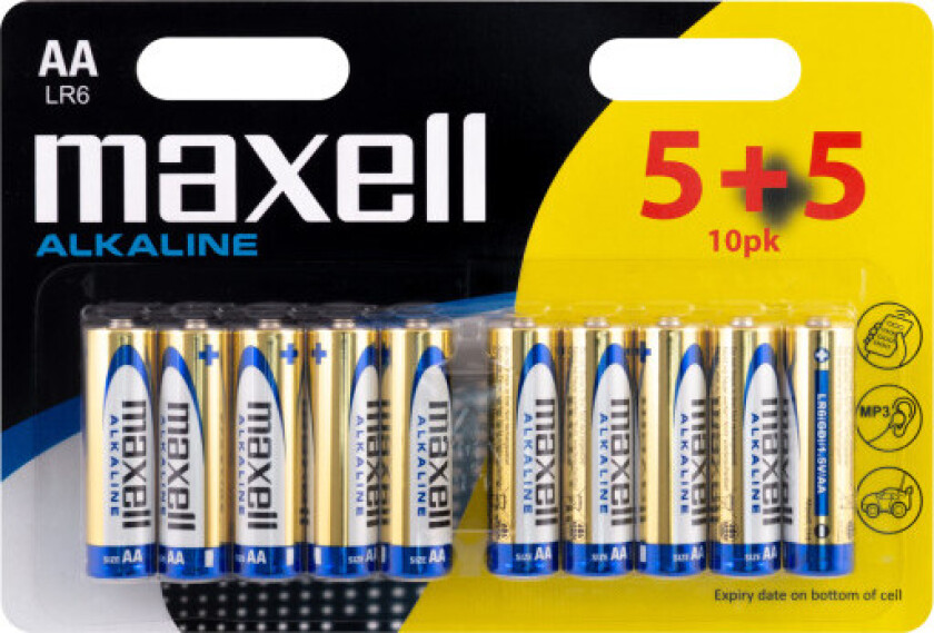 AA Alkaline Batterier - 10 stk.